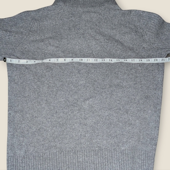 Banana Republic Men’s Large Gray Wool Blend Shawl Collar Italian Yarn Sweater - Picture 9 of 11